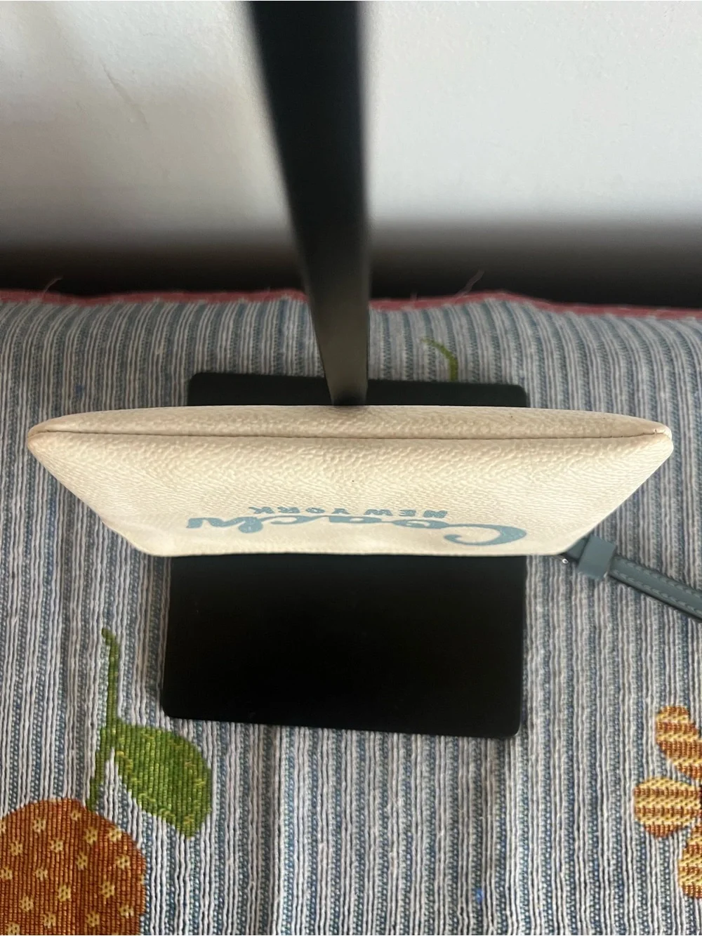 Coach New York Cream Wristlet with Blue Logo 2024 - Picture 4 of 9